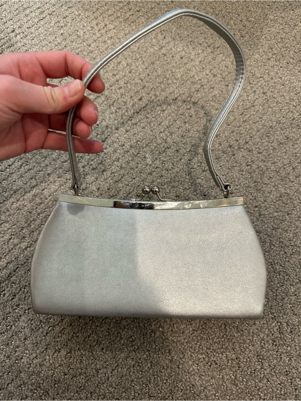 Bijoux Terner Silver Metallic Frame Clutch